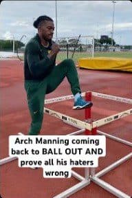 Short-form clip on Arch Manning — 1.3M views